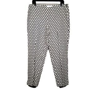 Talbots Black and White Butterfly Cropped Pants